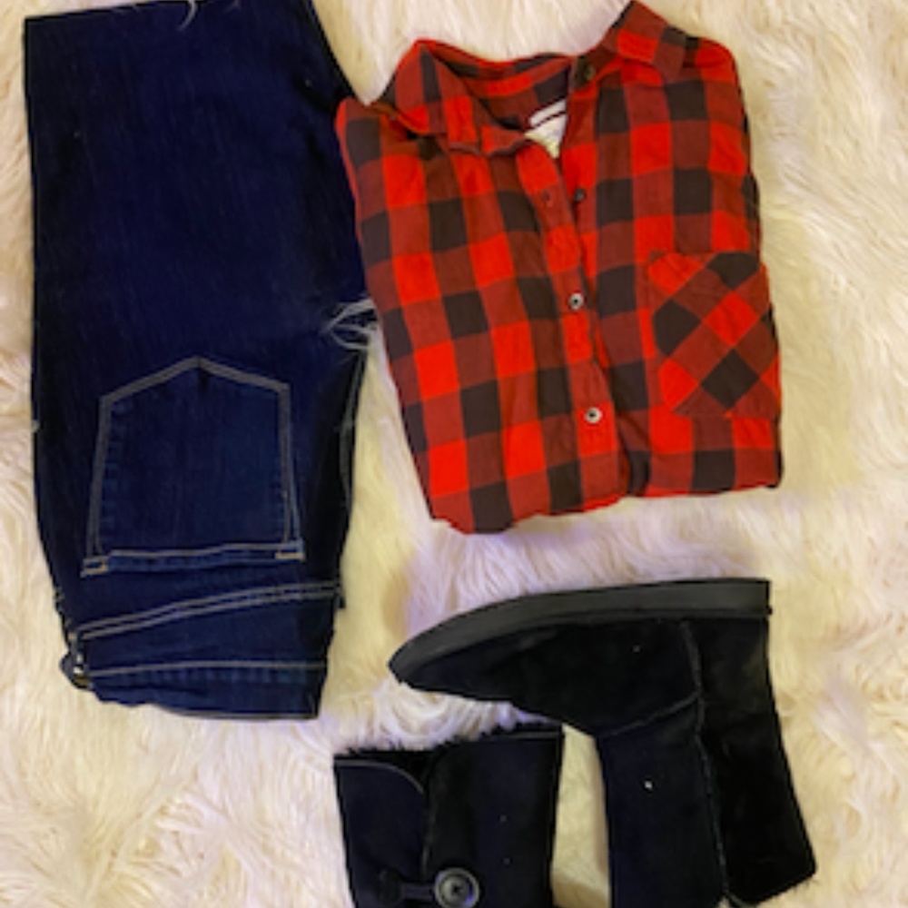 Red and Black Plaid Button Down- Ralph Lauren